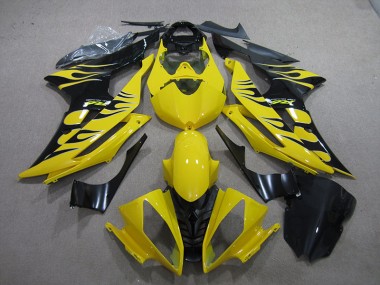 2008-2016 Yellow Black Flame Yamaha YZF R6 Motor Bike Fairings UK Stores