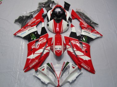 2008-2016 Red White Rocol Yamaha YZF R6 Motorcycle Fairings Kits UK Stores